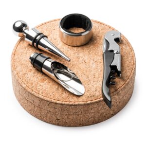 Set da vino con design in sughero
