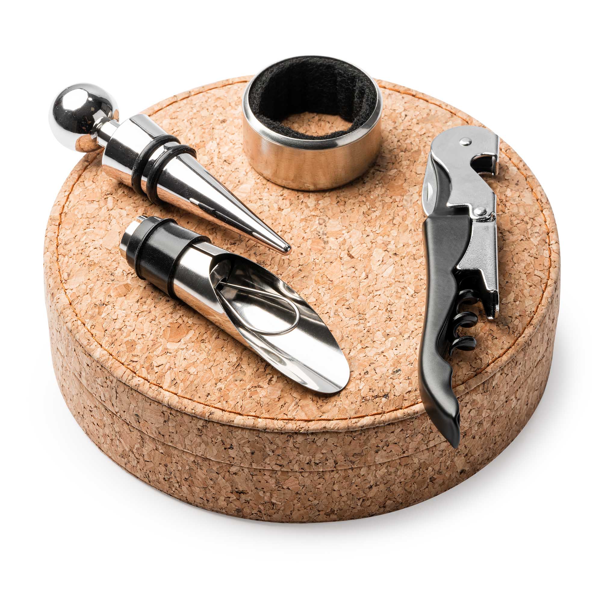 Set da vino con design in sughero